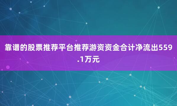 靠谱的股票推荐平台推荐游资资金合计净流出559.1万元